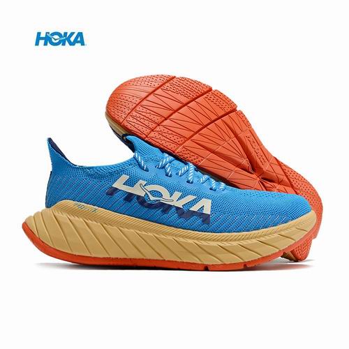 Cheap Hoka Carbon X 3 Men Women Running Shoes Blue Red-06